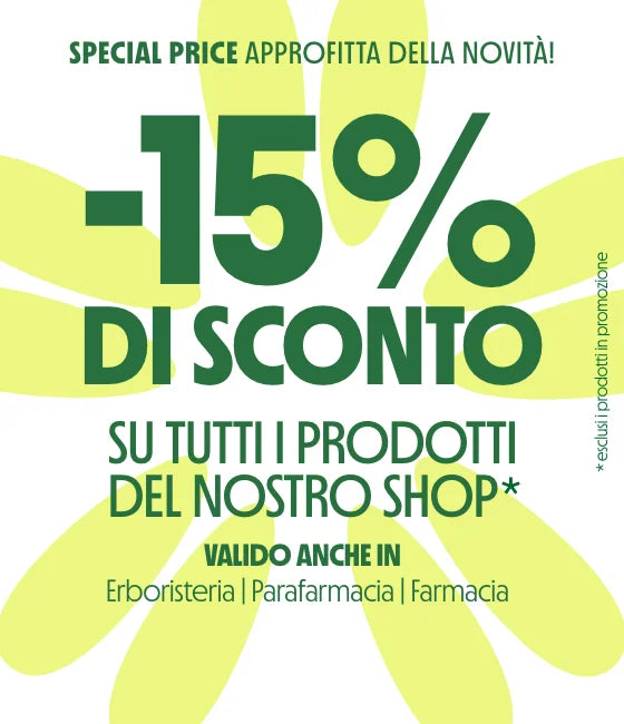 Sconto 15% su tutti i prodotti