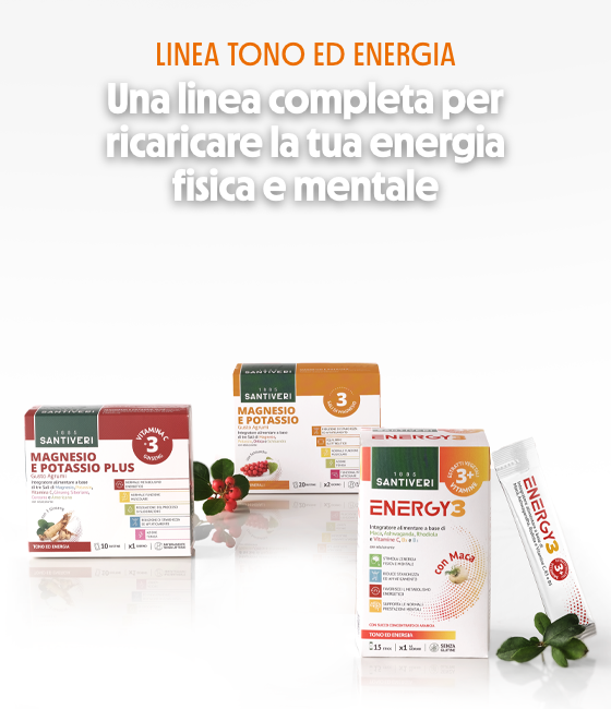 Vitamine e Sali Minerali Santiveri: integratori naturali di alta qualità per il tuo benessere quotidiano. Formule studiate per supportare le funzioni del tuo organismo.